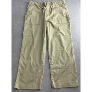 Tommy Bahama Khaki Utility Wide Leg Pants Elastic Waist Size XL